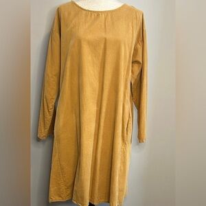 Vasna Oversized Long Sleeve Mustard Dress